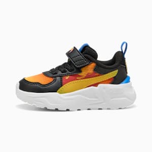 Tenis PUMA x HOT WHEELS Trinity Lite para bebés, PUMA Black-Maple Syrup-Red Fire, extralarge