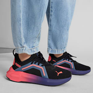 Chaussures d’entraînement Softride Enzo 5 Enfant et adolescent, PUMA Black-Blue Crystal-Peach Frost, extralarge