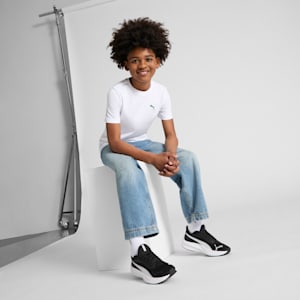 Pounce Lite Big Kids' Running Shoes, PUMA Black-PUMA White-PUMA Silver, extralarge