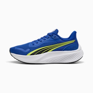 Pounce Lite Big Kids' Running Shoes, Vivid Blue-Lemon Sherbert-PUMA White, extralarge