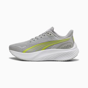 Pounce Lite Big Kids' Running Shoes, Gray Echo-Lime Smash-PUMA White, extralarge