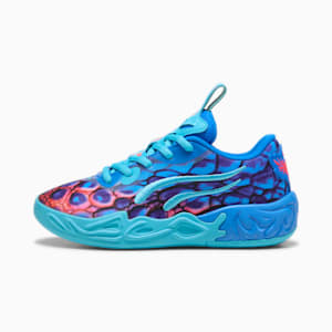 PUMA x LAMELO BALL MB.04 LO Alien Skin Little Kids' Basketball Shoes, Ultra Blue-Luminous Pink-Green Glare, extralarge