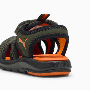 ベビー プーマ ファン レーサー メッシュ サンダル 12-16.5cm, Dark Olive-Rickie Orange-PUMA Black, extralarge-JPN