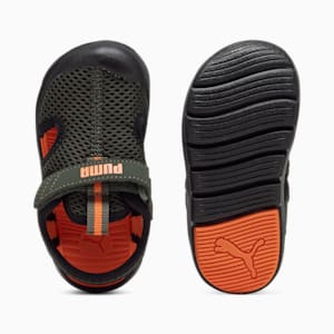 ベビー プーマ ファン レーサー メッシュ サンダル 12-16.5cm, Dark Olive-Rickie Orange-PUMA Black, extralarge-JPN