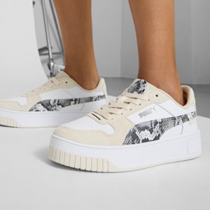 Tenis para mujer Carina Street Snake Chic, PUMA White-PUMA Black-Alpine Snow, extralarge