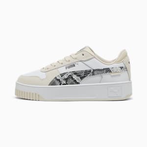 Tenis para mujer Carina Street Snake Chic, PUMA White-PUMA Black-Alpine Snow, extralarge
