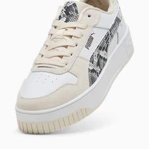 Tenis para mujer Carina Street Snake Chic, PUMA White-PUMA Black-Alpine Snow, extralarge