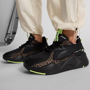 RS-X Animal Print Womens' Sneakers, PUMA Black-PUMA Black-Fizzy Apple, extralarge