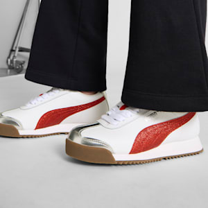 Roma 24 Holiday Glitz Big Kids' Sneakers, PUMA White-For All Time Red-PUMA Silver, extralarge