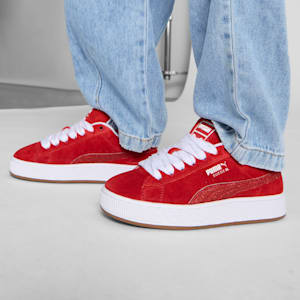 Tenis Suede XL Holiday Glitz para niños pequeños, For All Time Red-PUMA White-PUMA Silver, extralarge