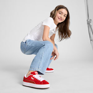Suede XL Holiday Glitz Big Kids' Sneakers, For All Time Red-PUMA White-PUMA Silver, extralarge