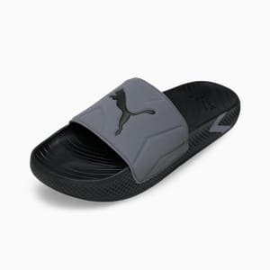 SoftridePro Leadpuff Men's Slides, PUMA Black-Cool Dark Gray-Shadow Gray, extralarge-IND