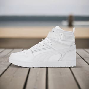 Court Shatter Men's Sportstyle Casual Shoe, PUMA White-Feather Gray, extralarge-IND