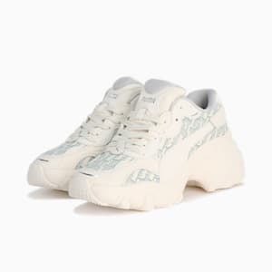 ウィメンズ パルサー ウェッジ モノグラム スニーカー, Warm White-Glacial Gray-PUMA Silver, extralarge-JPN