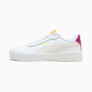 Carina 2.0 Color Stitching Women's Sneakers, PUMA White-Sun Stream-Fizzy Yellow, extralarge