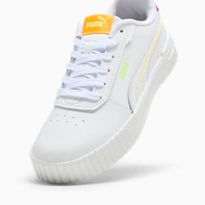 Carina 2.0 Color Stitching Women's Sneakers, PUMA White-Sun Stream-Fizzy Yellow, extralarge