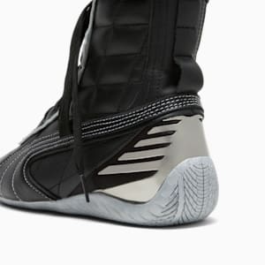 Tenis mid para mujer PUMA x LAQUAN SMITH Speedcat Leather, PUMA Black-PUMA Silver-PUMA White, extralarge
