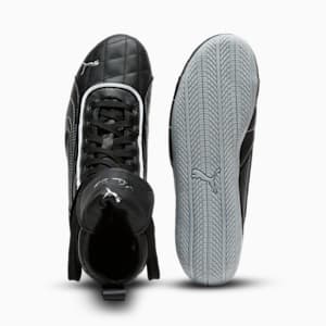 Tenis mid para mujer PUMA x LAQUAN SMITH Speedcat Leather, PUMA Black-PUMA Silver-PUMA White, extralarge