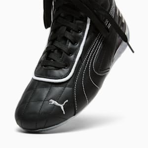 Tenis mid para mujer PUMA x LAQUAN SMITH Speedcat Leather, PUMA Black-PUMA Silver-PUMA White, extralarge