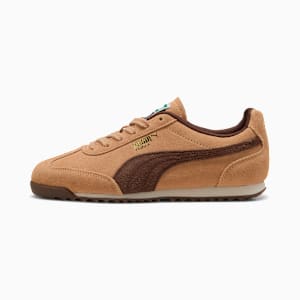 Arizona Suede Sneakers, Warm Beige-Chestnut Brown-PUMA Gold, large-GBR