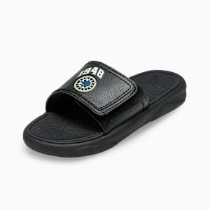 Royalcat Comfort Telestom Youth Slides, PUMA Black-Creamy Vanilla-Blue Crystal, extralarge-IND