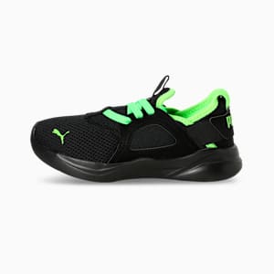 Softride Rift Swift Kicks Kids Running Shoes, PUMA Black-Green Glare, extralarge-IND