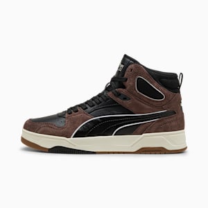 Rebound Break Mid Men's Mid-Top Sneakers, Flat Bronze-PUMA Black-Vapor Gray, extralarge