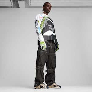 Sneakers A$AP ROCKY x PUMA Inhale en néoprène avec effet vieilli, Warm White-PUMA Black-Pelé Yellow, extralarge