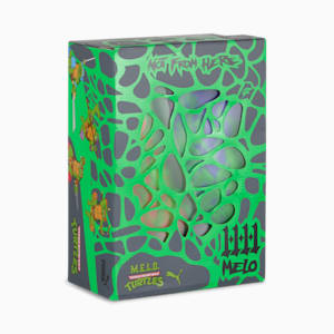 PUMA x LAMELO BALL x TMNT MB.04 Raphael and Donatello Little Kids' Basketball Shoes, Dark Amethyst-PUMA Red-Fluro Green Pes, extralarge