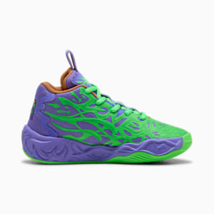 PUMA x LAMELO BALL x TMNT MB.04 Raphael and Donatello Little Kids' Basketball Shoes, Dark Amethyst-PUMA Red-Fluro Green Pes, extralarge