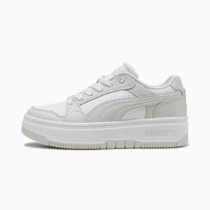Tenis Rebound Femme Low para mujer, PUMA White-Feather Gray, extralarge