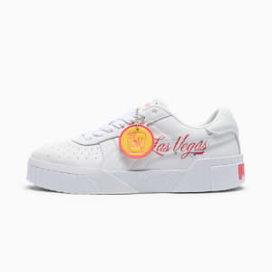 Tenis Cali B Vegas Flagship para mujer, PUMA White-Peach Frost-Sunny Yellow, extralarge