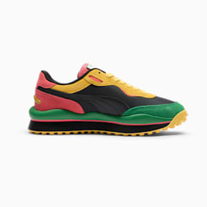 Tenis Style Rider Vegas Flagship para mujer, PUMA Black-Peach Frost-Sunny Yellow, extralarge
