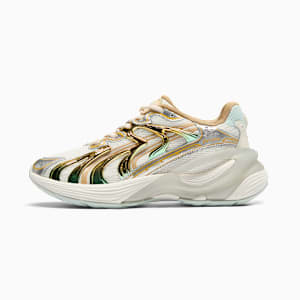 Inverse Shimmer Women's Sneakers, Warm White-Archive Gold, extralarge
