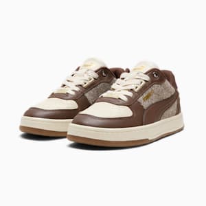 Caven 2.0 Lux Suede Novelty Big Kids' Sneakers, Alpine Snow-Espresso Brown-PUMA Gold, extralarge