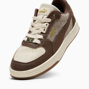 Caven 2.0 Lux Suede Novelty Big Kids' Sneakers, Alpine Snow-Espresso Brown-PUMA Gold, extralarge
