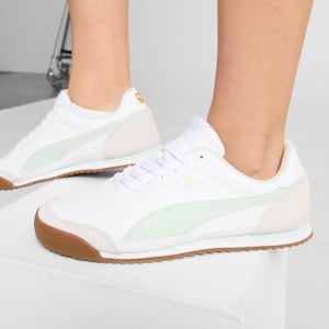 Turino II OG Women's Sneakers, PUMA White-Peaceful Blue-Cool Light Gray-PUMA Gold, extralarge