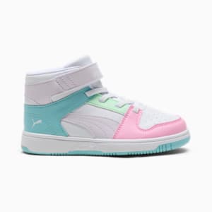 Tenis para niños pequeños Rebound Layup RCL, PUMA White-Lilac Frost-Safe Lake, extralarge