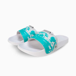 MAPF1 Leadcat 2.0 Graphic Unisex Slides, Spectra Green-Mercedes Team Silver-PUMA White, extralarge-IND