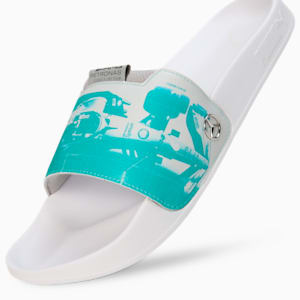 MAPF1 Leadcat 2.0 Graphic Unisex Slides, Spectra Green-Mercedes Team Silver-PUMA White, extralarge-IND