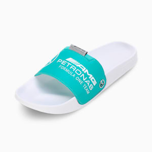 MAPF1 Leadcat 2.0 Logo Unisex Slides, Spectra Green-Puma White, extralarge-IND