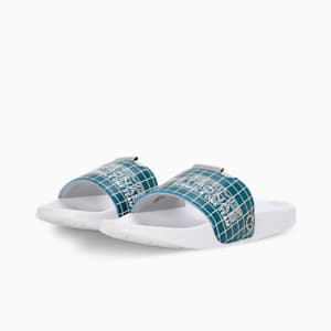 MAPF1 Leadcat 2.0 Unisex Slides, Puma White-Blue Coral, extralarge-IND