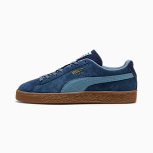 Suede Fuzzy Sneakers Unisex, Persian Blue-Gum, extralarge