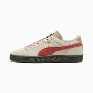 Suede Fuzzy Sneakers, Alpine Snow-Gum, extralarge