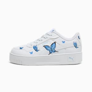 Carina Street Butterfly Little Kids' Sneakers, PUMA White-Hyperlink Blue-Silver Sky, extralarge
