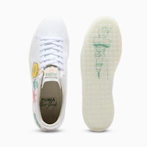 Tenis bordado Clyde NYC Flagship, PUMA White-Alpine Snow-Sunny Yellow, extralarge