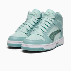 Tenis mid para mujer PUMA Rebound Layup Rebel, Peaceful Blue-Green Moon-Modern Mint, extralarge