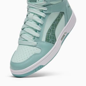 Tenis mid para mujer PUMA Rebound Layup Rebel, Peaceful Blue-Green Moon-Modern Mint, extralarge
