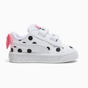 Basket Bow Toddlers' Sneakers, PUMA White-PUMA Black-Magic Rose, extralarge