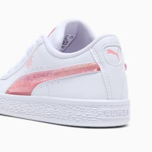 Tenis para niños pequeños Basket Glitter, PUMA White-Pink Fruit, extralarge
